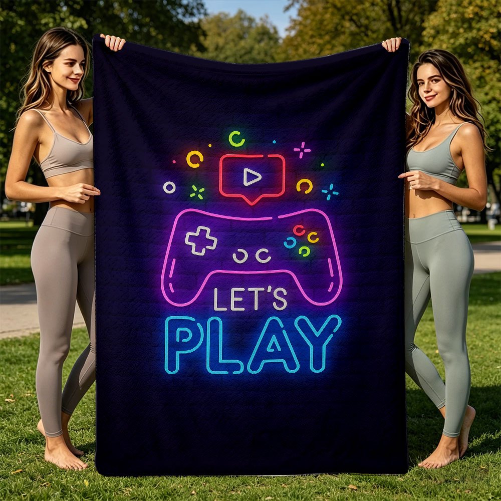 Vibrant Gamepad Tech Art Throw - Office Print Tech ulasan dan harga