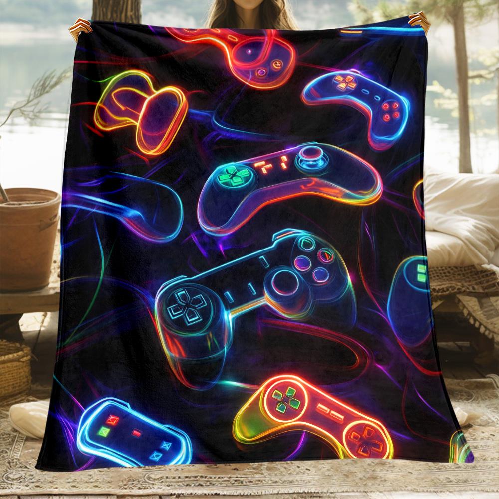 Vibrant Gamepad Tech Art Throw - Office Print Tech ulasan dan harga