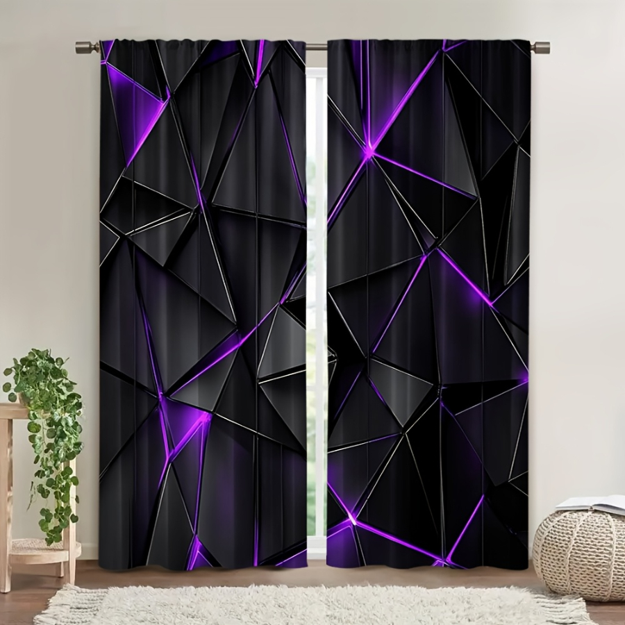 2PCS Digital Printed  Curtains - Office Print Tech ulasan dan harga