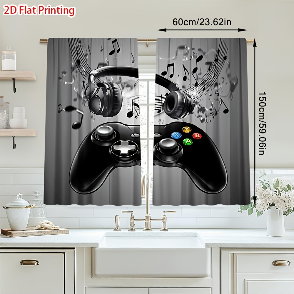 2pcs Game Controller Curtains  - Tech Office Youtube ulasan dan harga